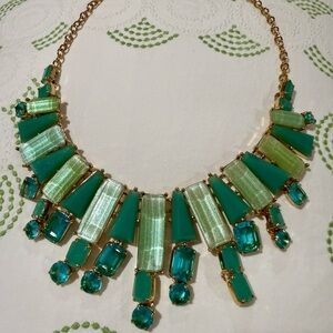 Kate Spade Green and Gold Statement Necklace